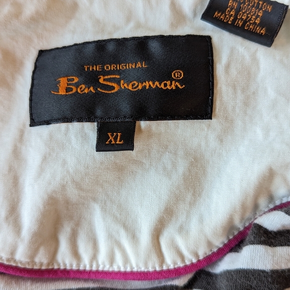 Ben Sherman White Moto Jacket Pockets Striped Liner Y2K Punk Women's Size XL EUC - Picture 7 of 15